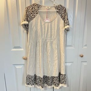 Linen Cheetah Dress NWT!